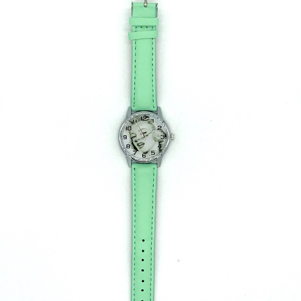 Marilyn Monroe Watch with Green Band